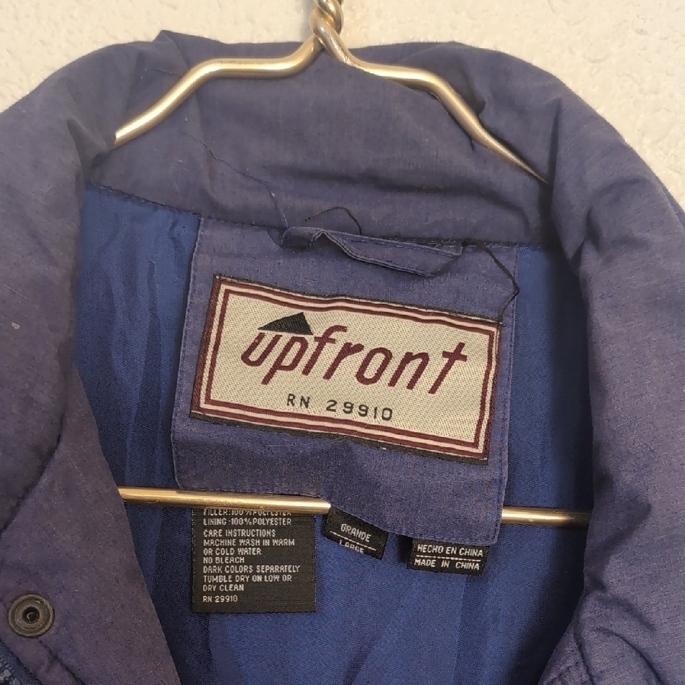 Blue Military-Style Puffer Jacket - Picture 4 of 5